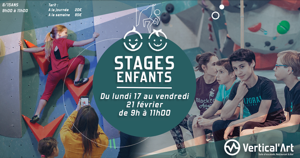 Stage enfants Nantes - Vertical'art stage d'escalade- Vertical'art nantes stage d'escalade - Vacances d'Hiver stage d'escalade ouest de la france