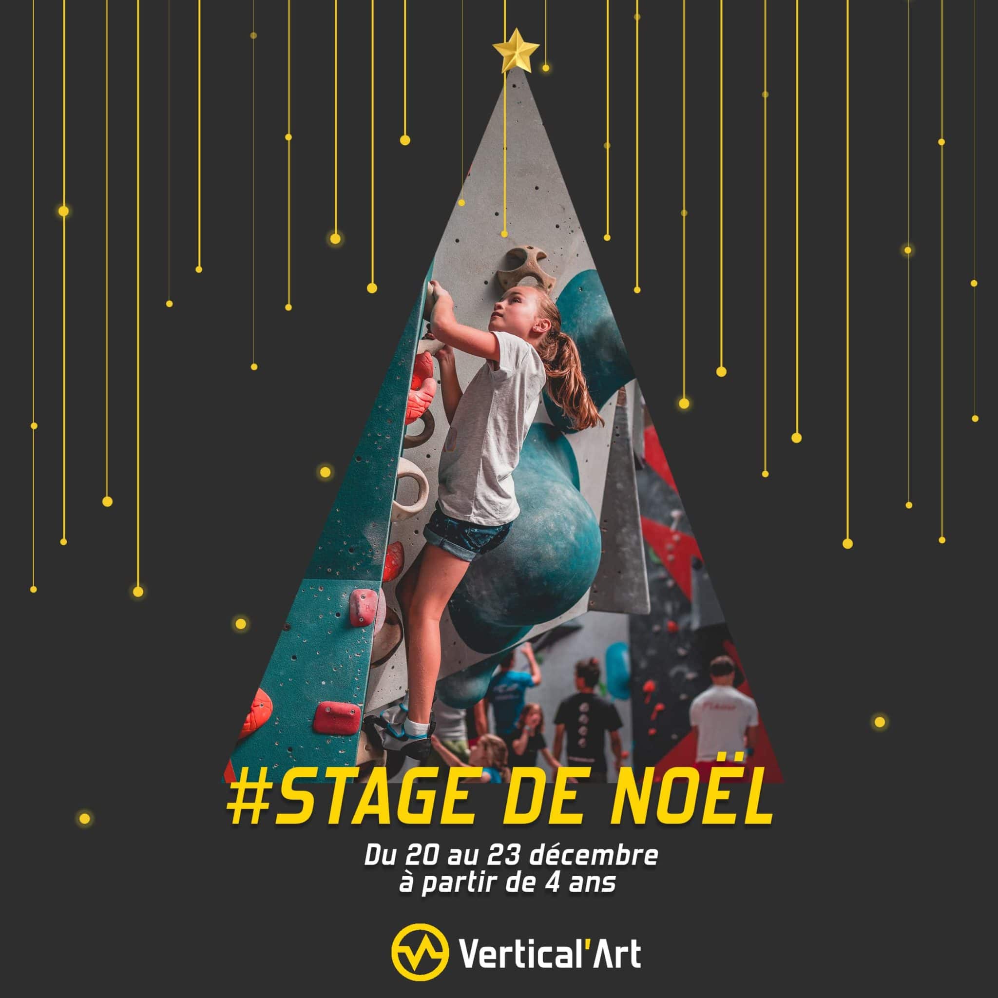 Stage enfants Noël 2021 à Vertical'Art Nantes, du 20 au 23 décembre à partir de 4 ans