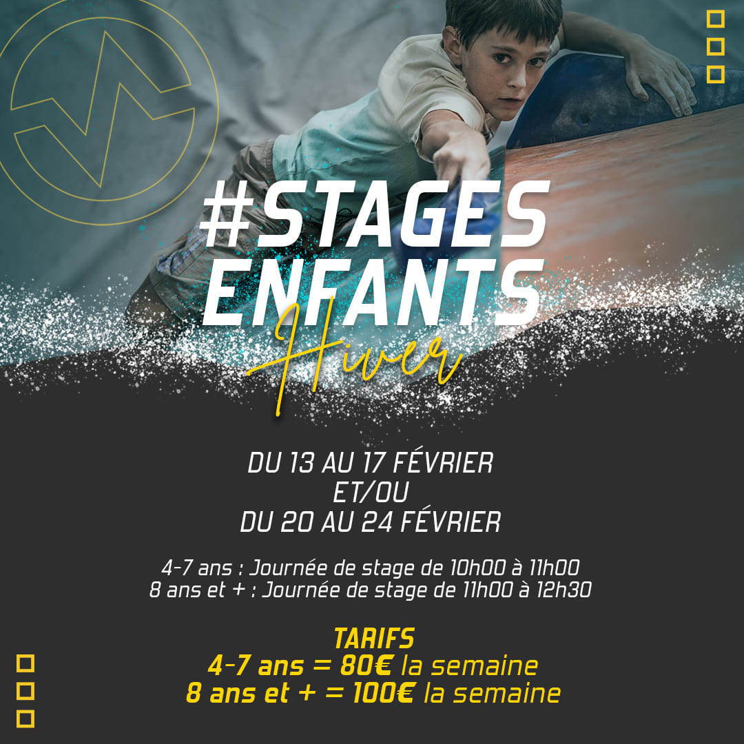 Stages vacances d'hiver 2023 Vertical'Art Nantes