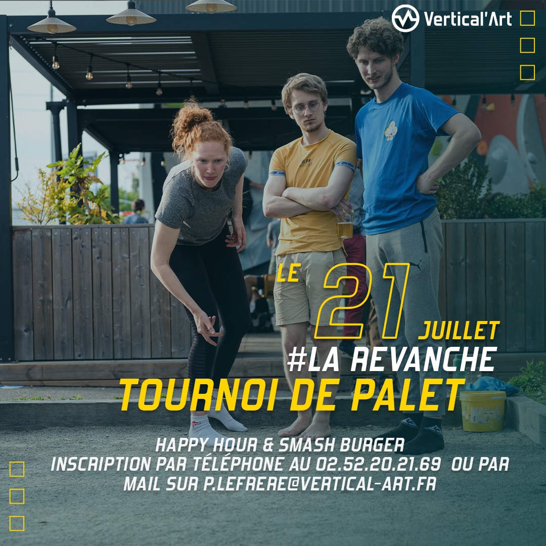 Tournoi de palet vendredi 21 juillet à Vertical'Art Nantes