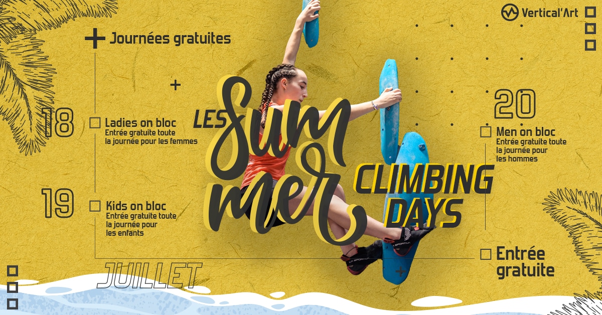 Summer Climbing Days à Vertical'Art Nantes, escalade gratuite pour tous en juillet 2023