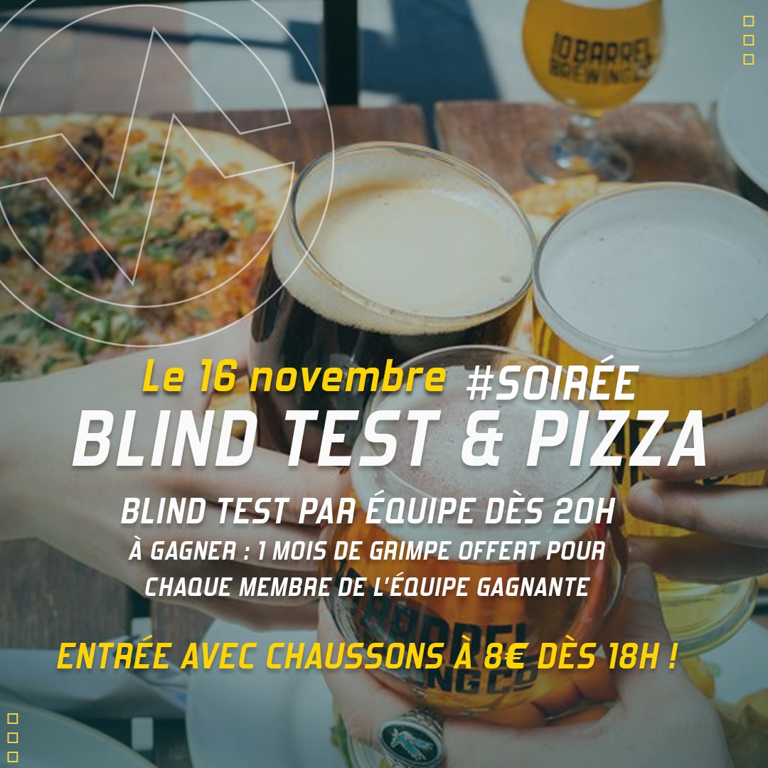 Soirée Pizza & Blind Test à Vertical'Art Nantes jeudi 16 novembre