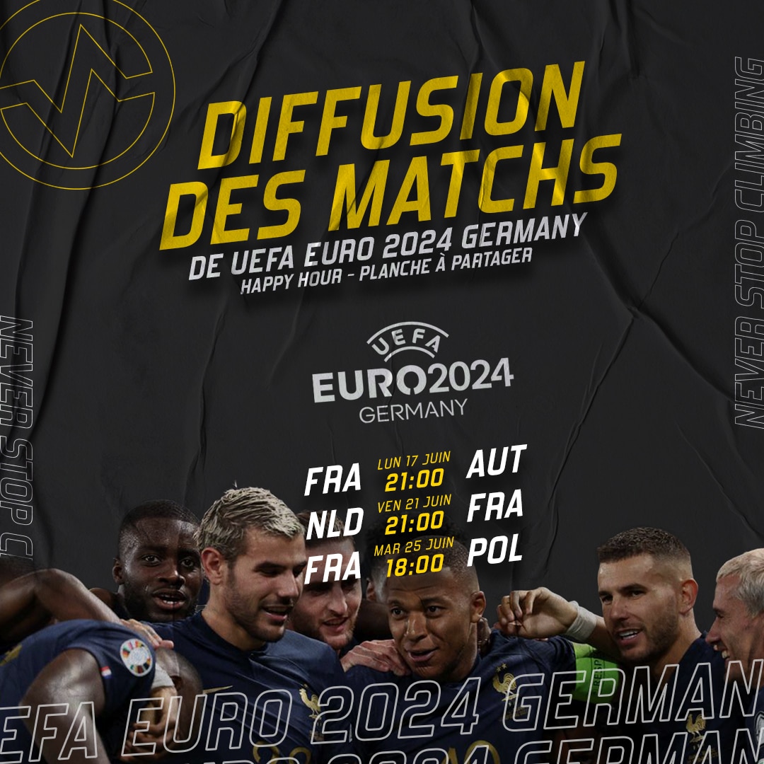 Euro de football 2024 : les matchs de poule de l'Equipe de France diffusés à Vertical'Art Nantes