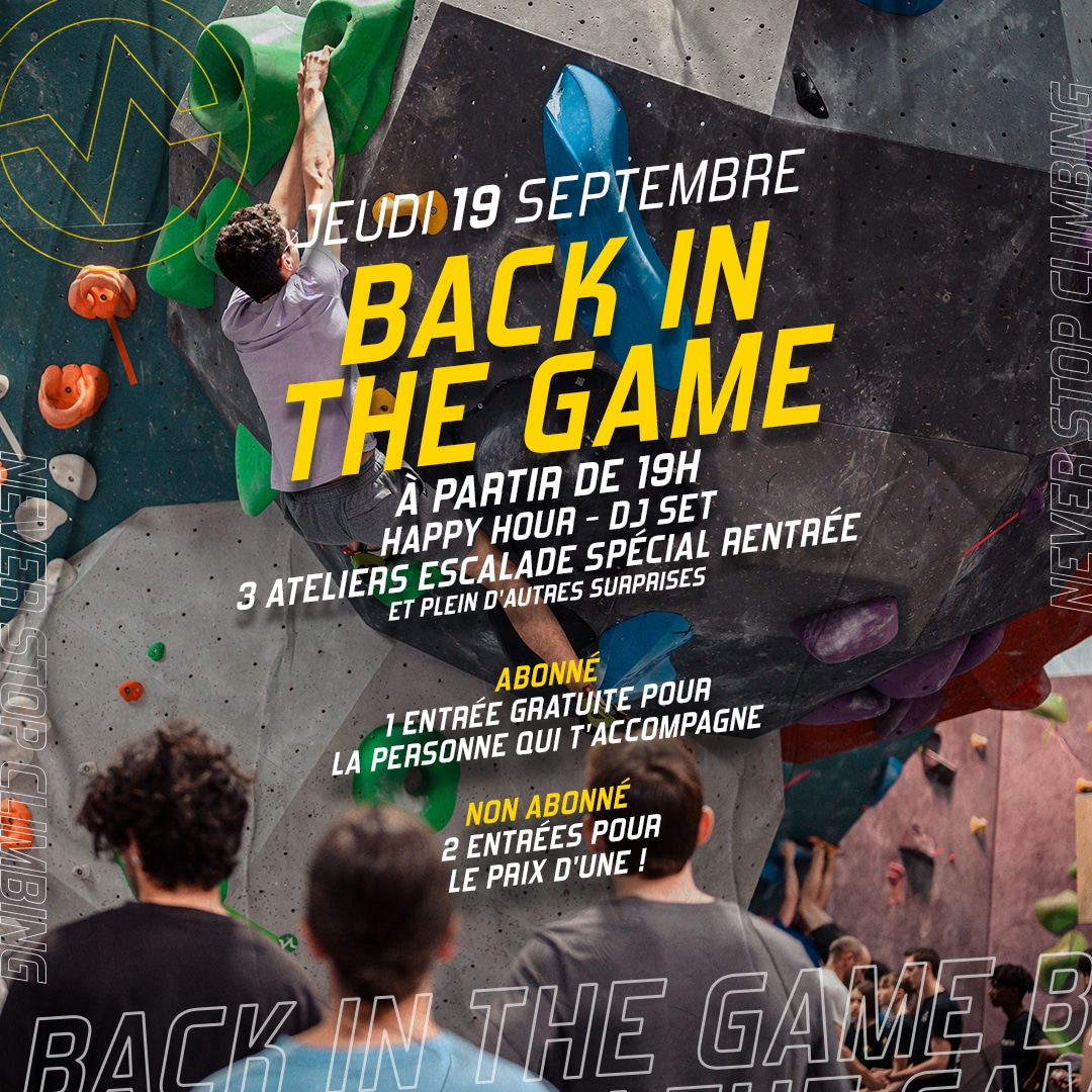 BACK IN THE GAME À VERTICAL’ART NANTES JEUDI 19 SEPTEMBRE